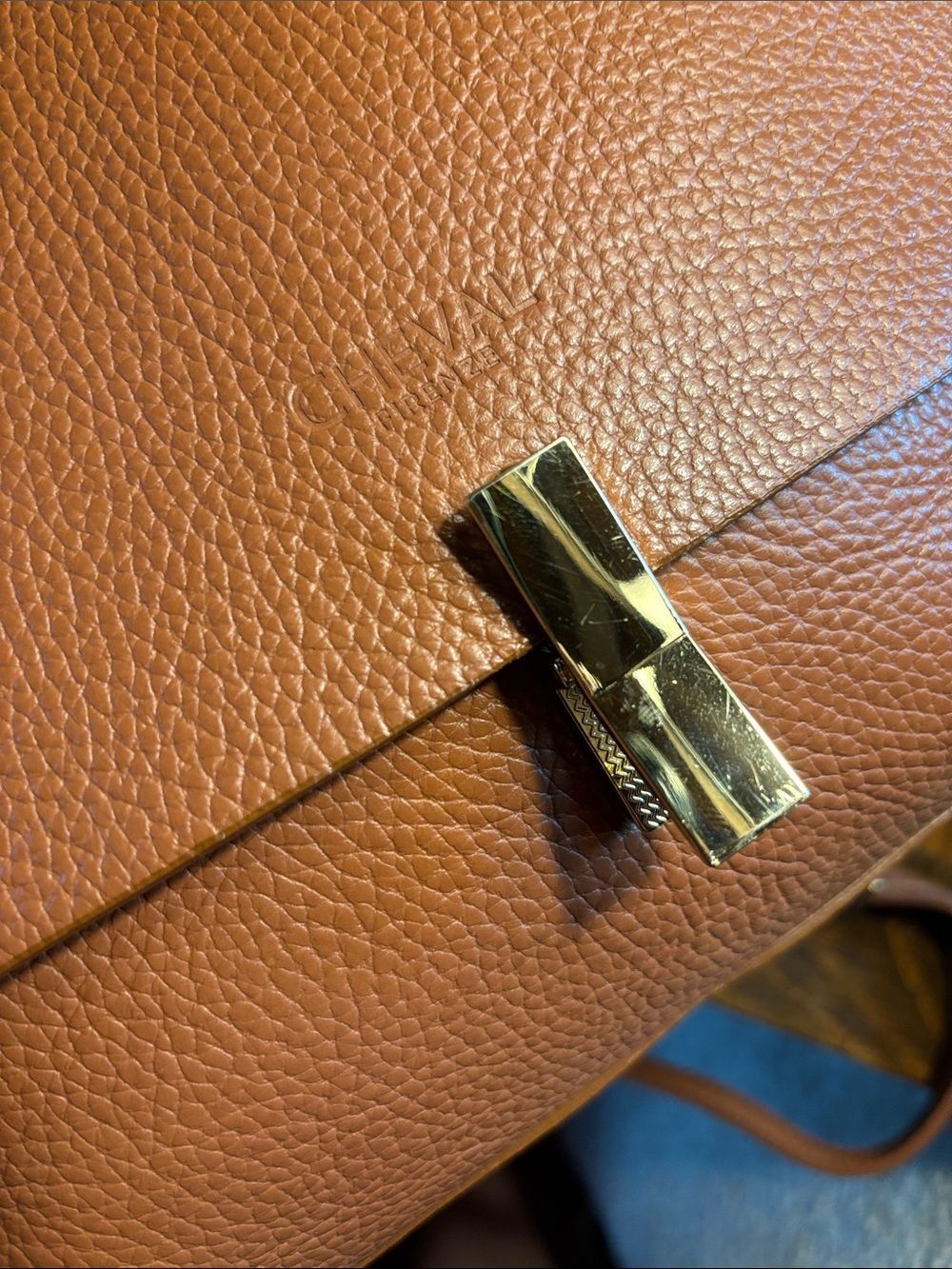 Cheval 100% Genuine Pebbled Leather Crossbody Bag in Brown - Picture 3 of 16